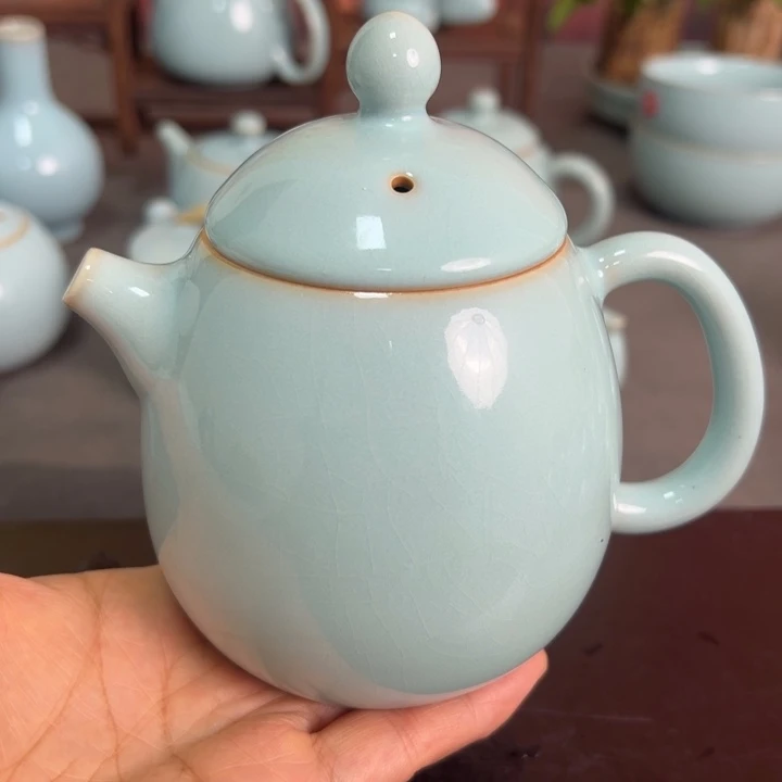 瓷片原产地原矿原釉天青色