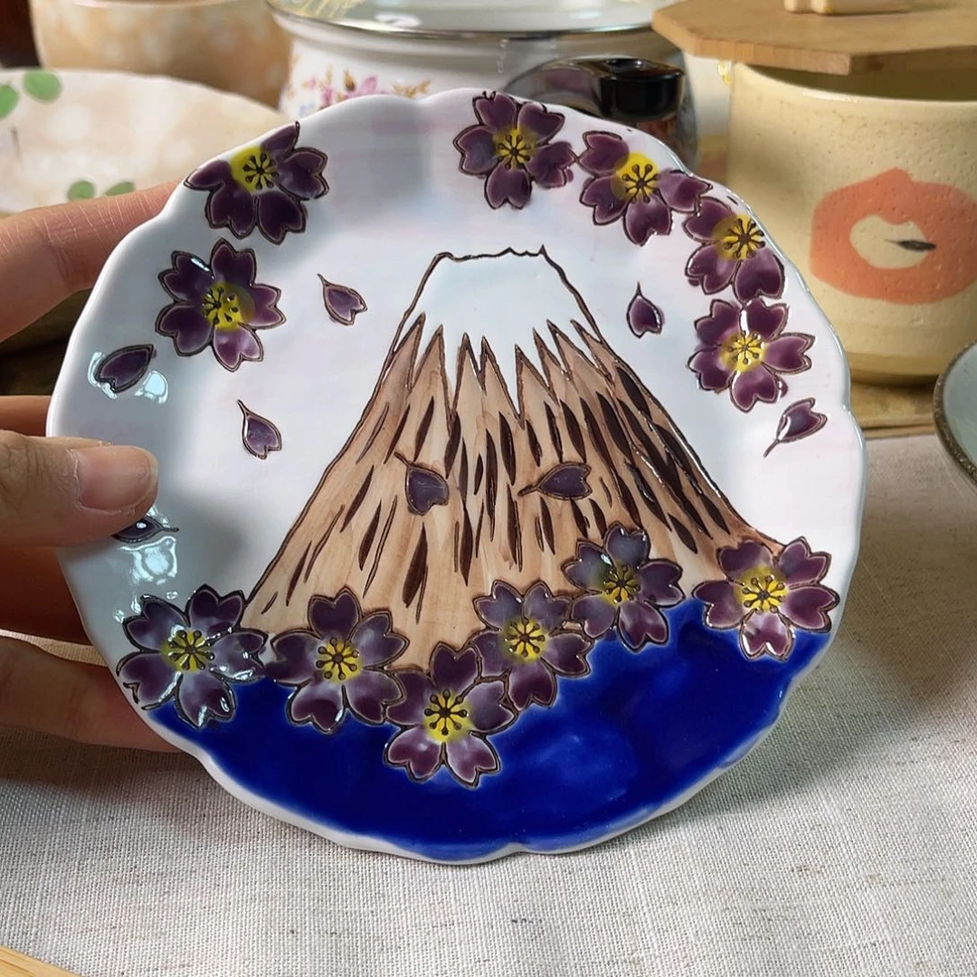 瓷片樱花盘子啊啊