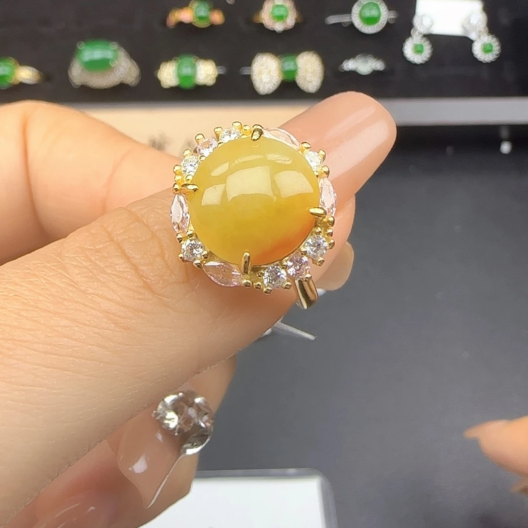 银S925镶嵌戒指翡翠