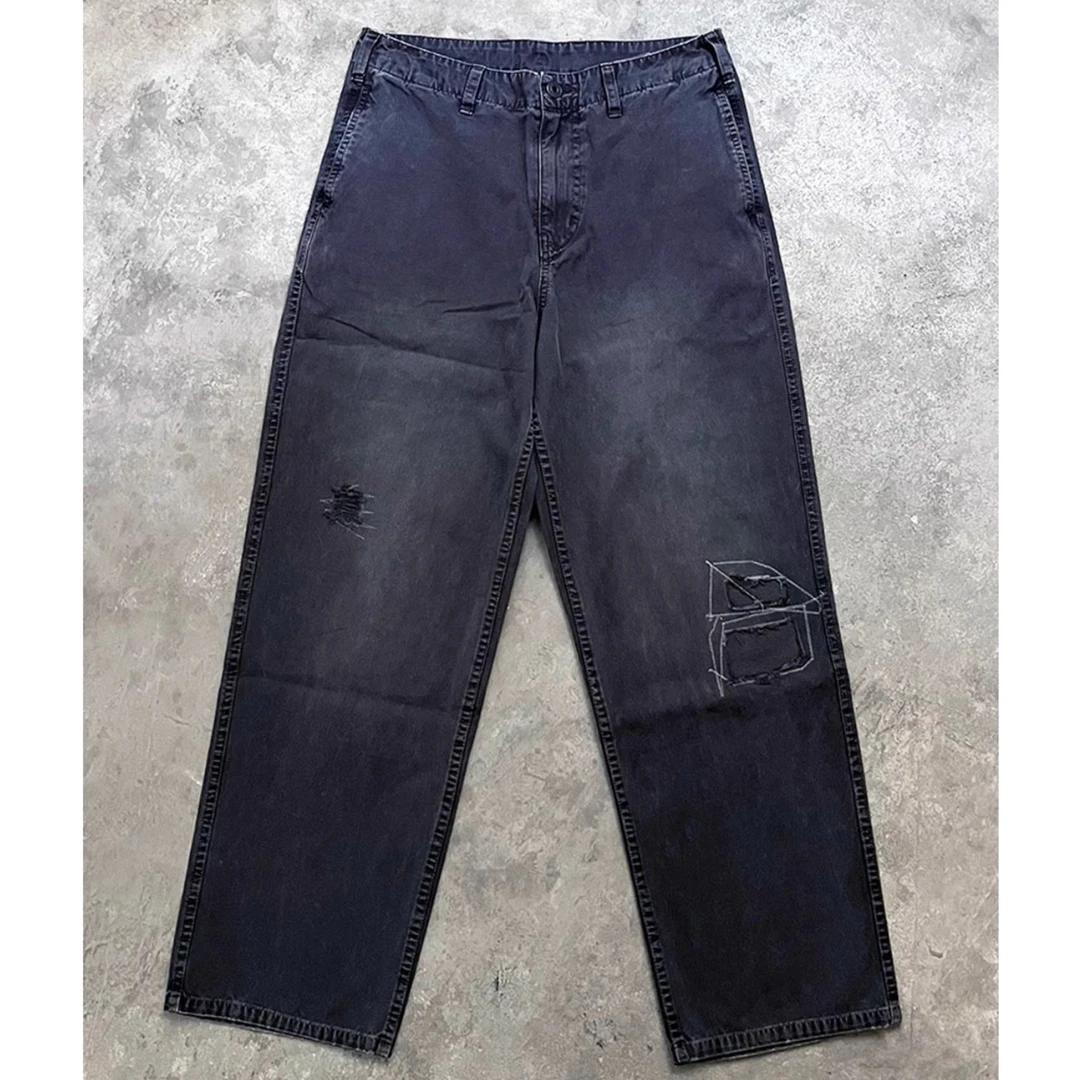 小虎崽SHOP 断码特价 洗水做旧补丁长裤（G-DIAN）