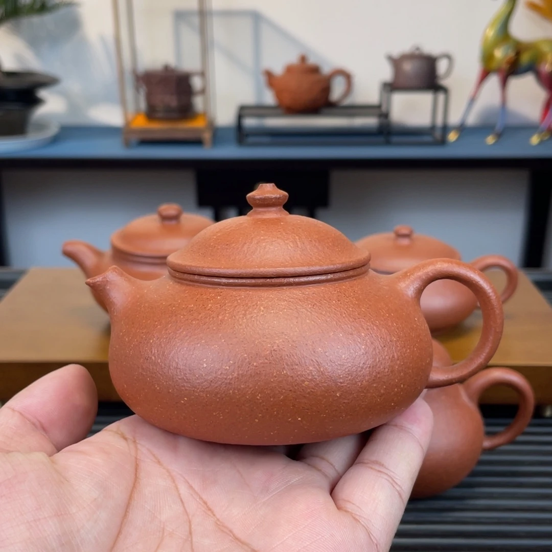 茶壶紫砂红降坡寒江180cc