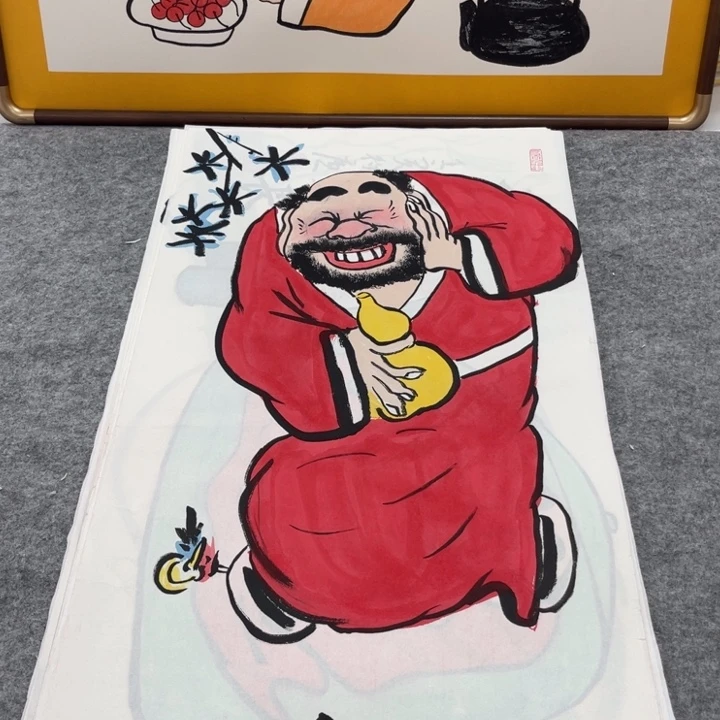 国画手绘禅意画一物一拍