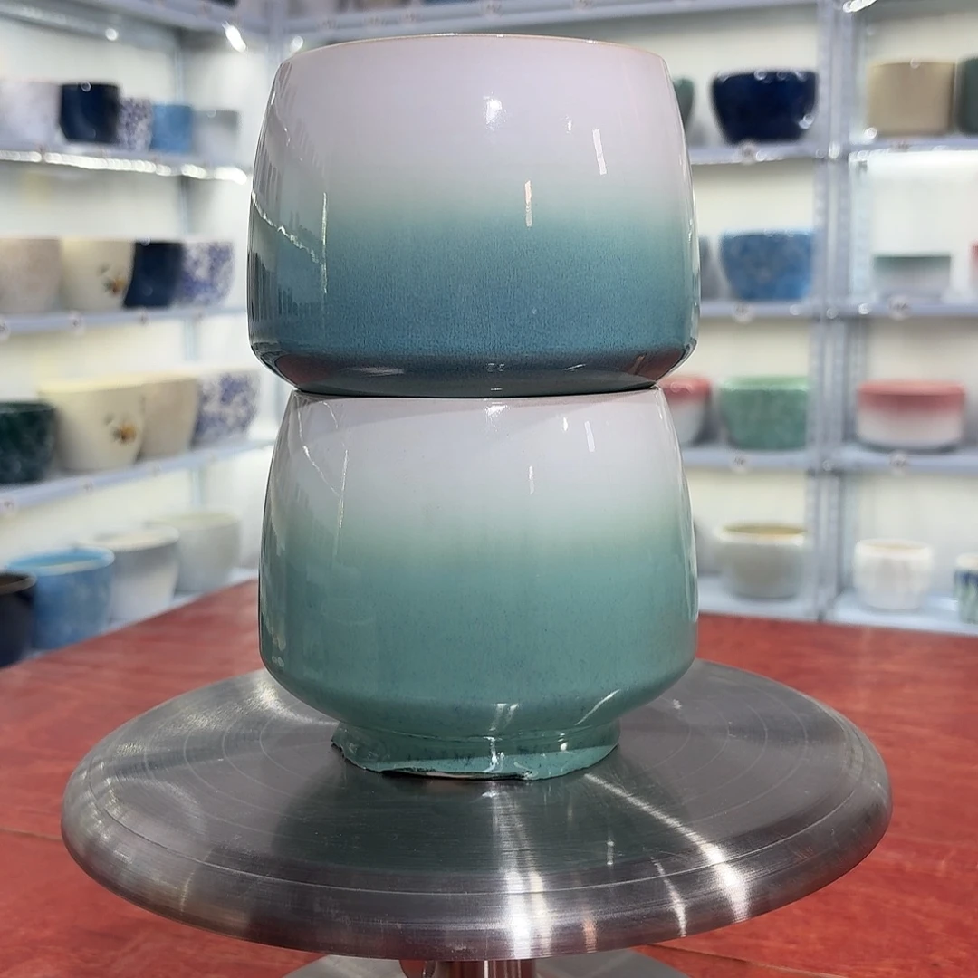 陶瓷花盆两个装无孔口径12高度13