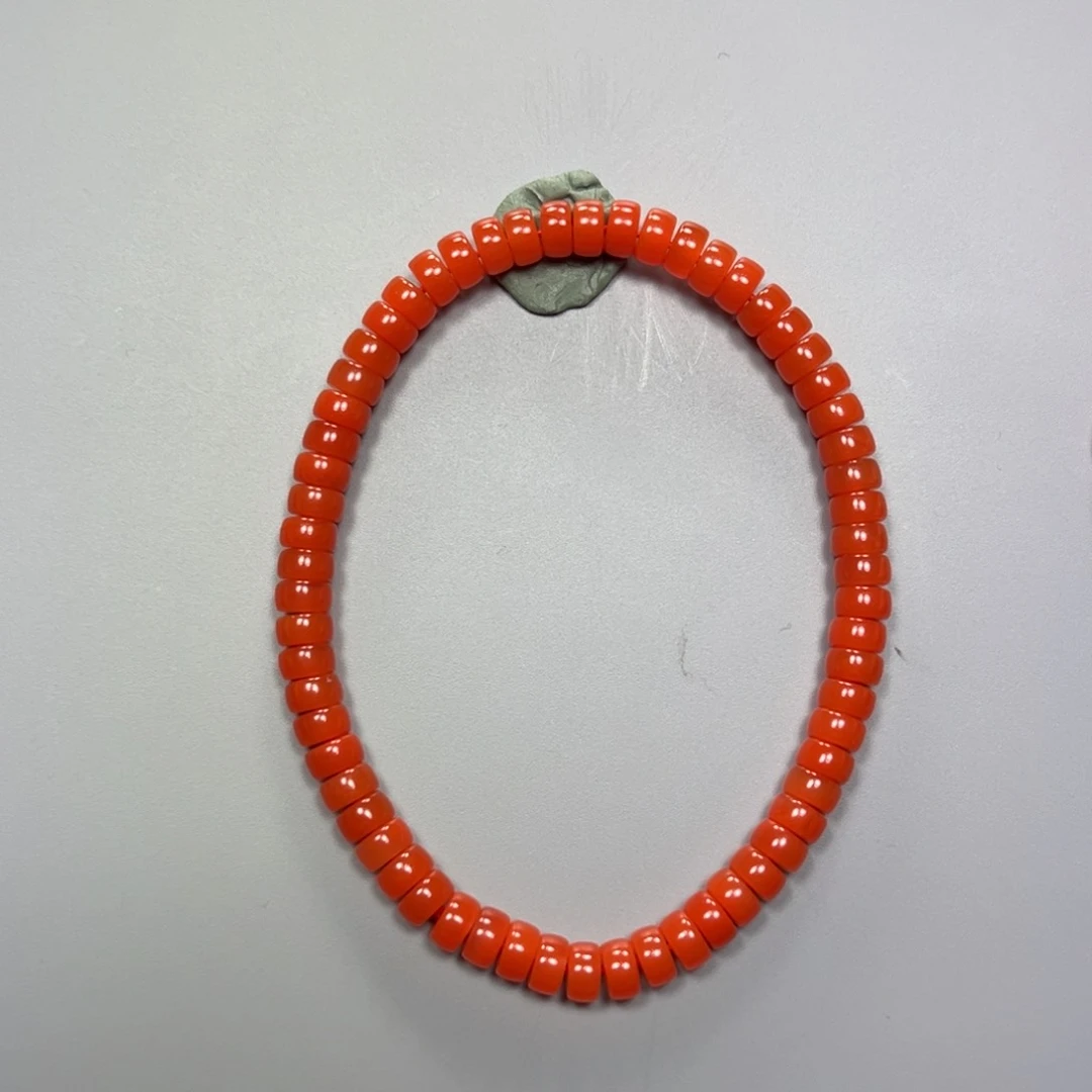 南红玛瑙柿子红药片单圈未镶嵌