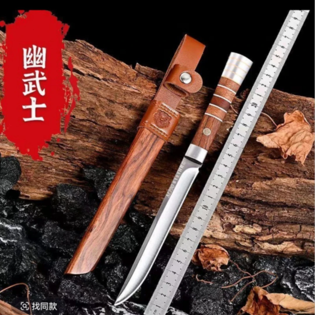幽武士m390家用户外水果手把肉直刀露营锋利便携式小刀厂家批发