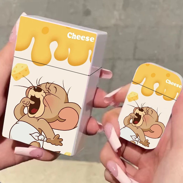 情侣汤姆与杰瑞烟盒打火机套装防风粉焰点烟器送男朋友女朋友礼物