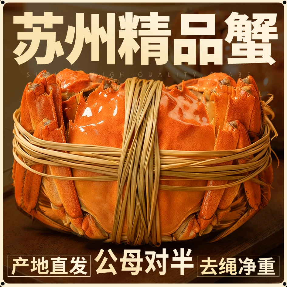 【活蟹】精品大闸蟹 5公5母公4.5-4.2两 母3.5-3.2两8+2共10只15-SC
