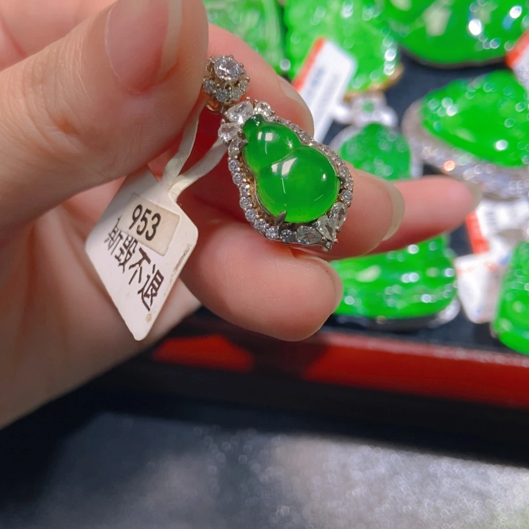 翡翠银S925镶嵌吊坠(不含链)