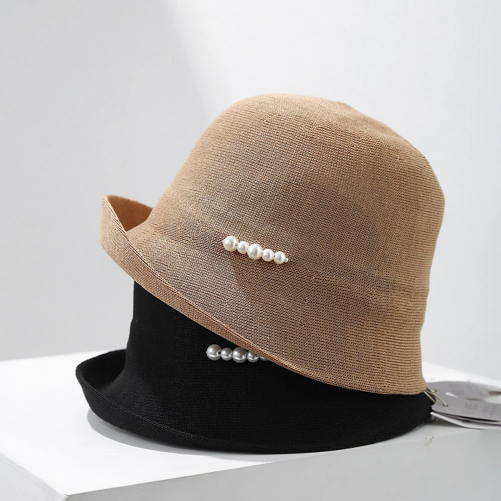 简约日系和纸渔夫帽子女款ins圆顶盆帽夏季透气韩版遮阳帽子