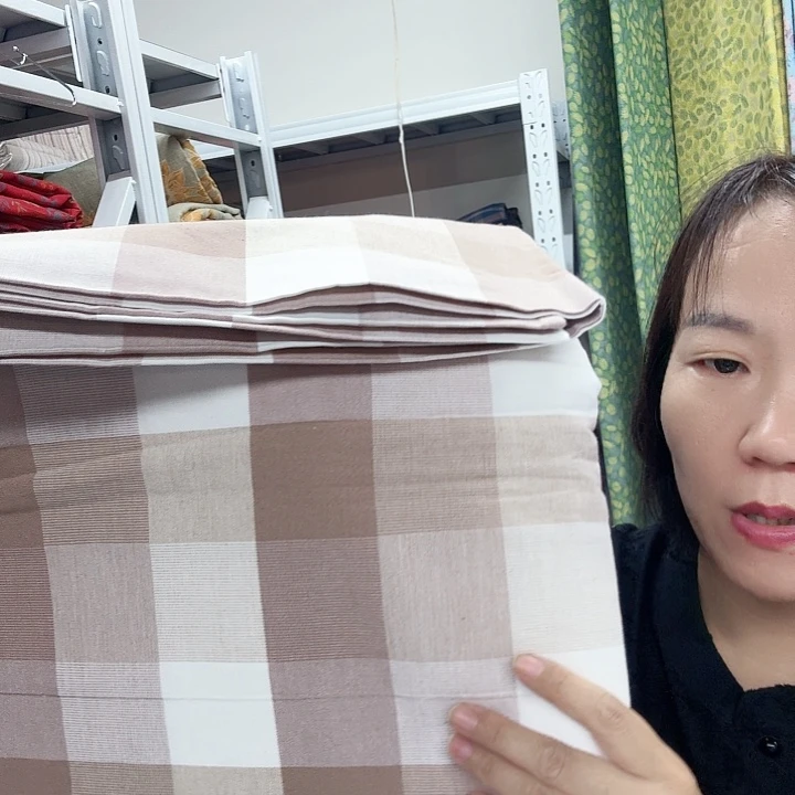 棉棉咖格粗布床单
