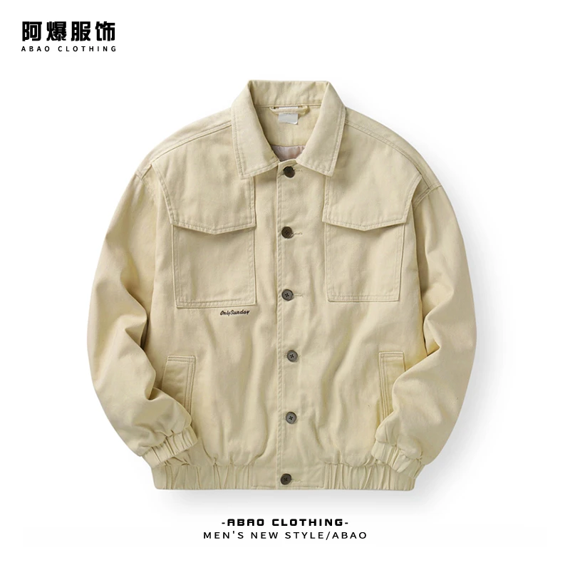 【阿爆清货】冬季保暖加绒翻领工装夹克男日系潮牌运动宽松棉服外套