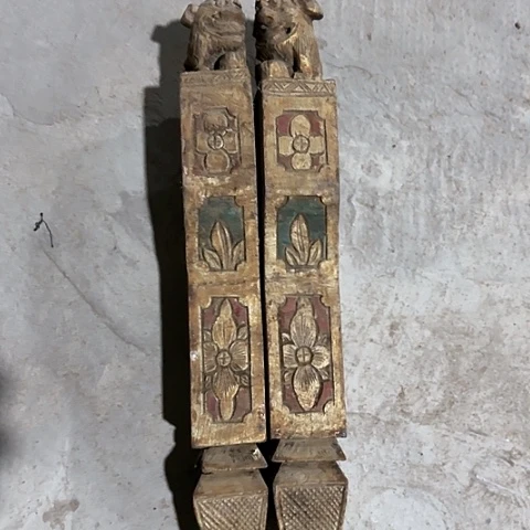 风车木（黑檀木）老木雕老人物花板