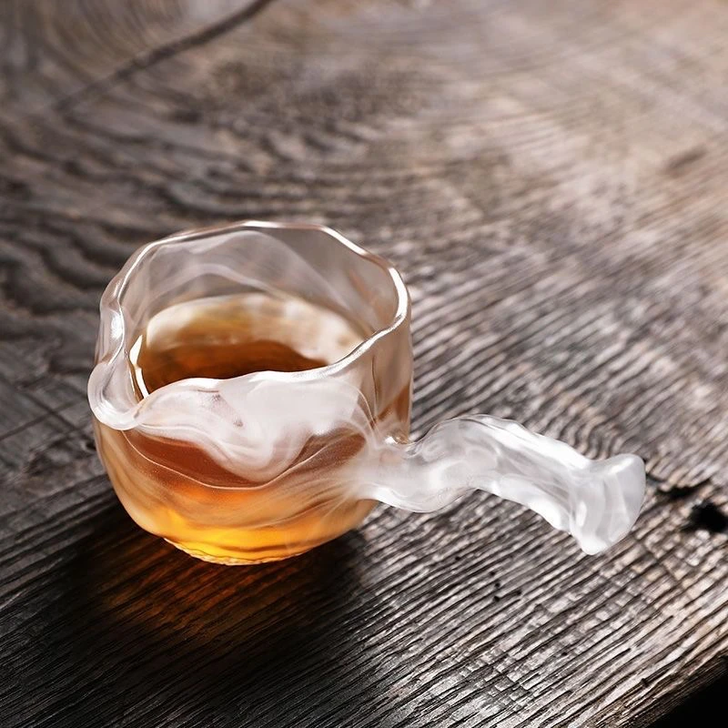 古法冰冻烧东海一号原矿水晶玻璃侧把公道杯公杯防烫分茶杯分茶器