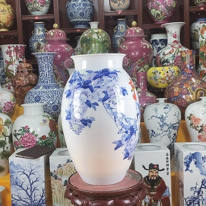 摆件景德镇陶瓷冬瓜瓶