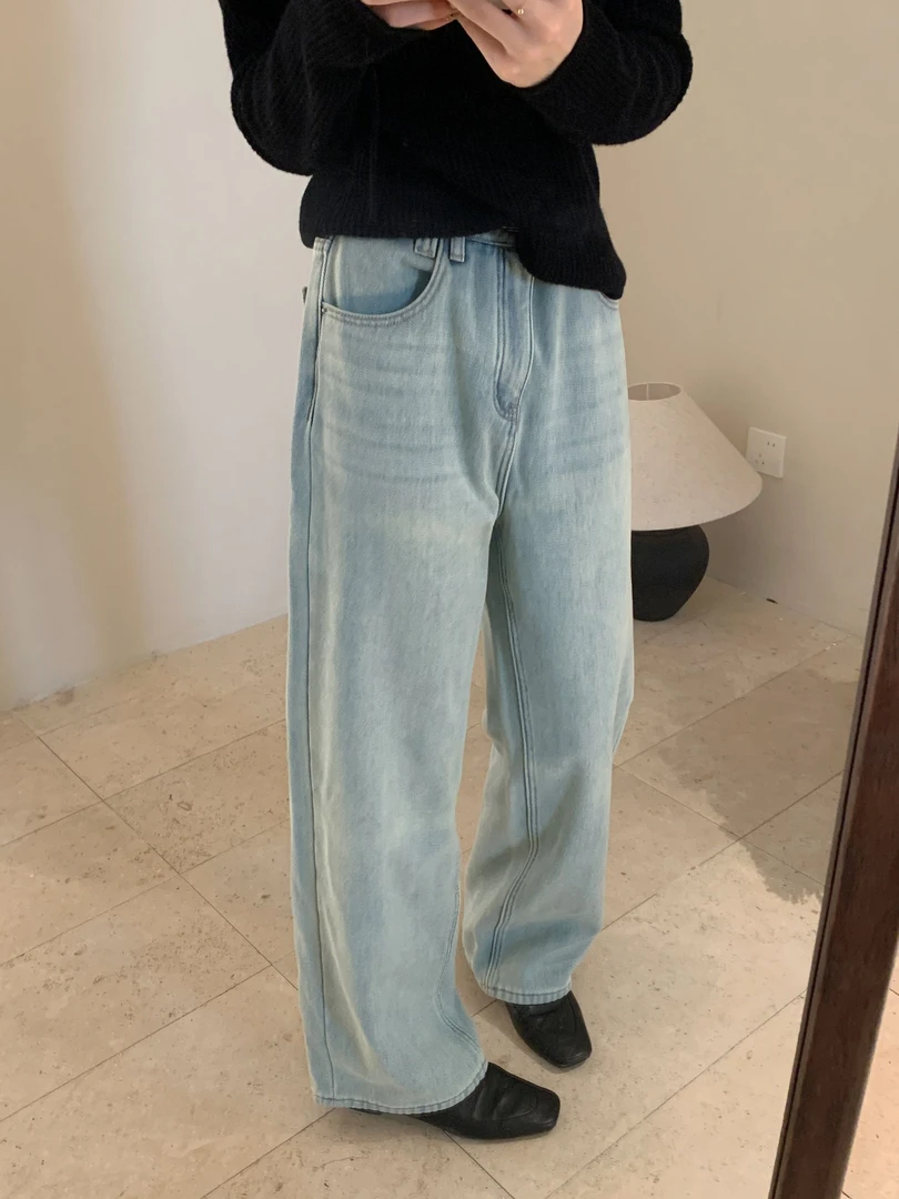 【素简.8002】秋冬新款小众设计款复古修身显腿直宝藏上新牛仔裤