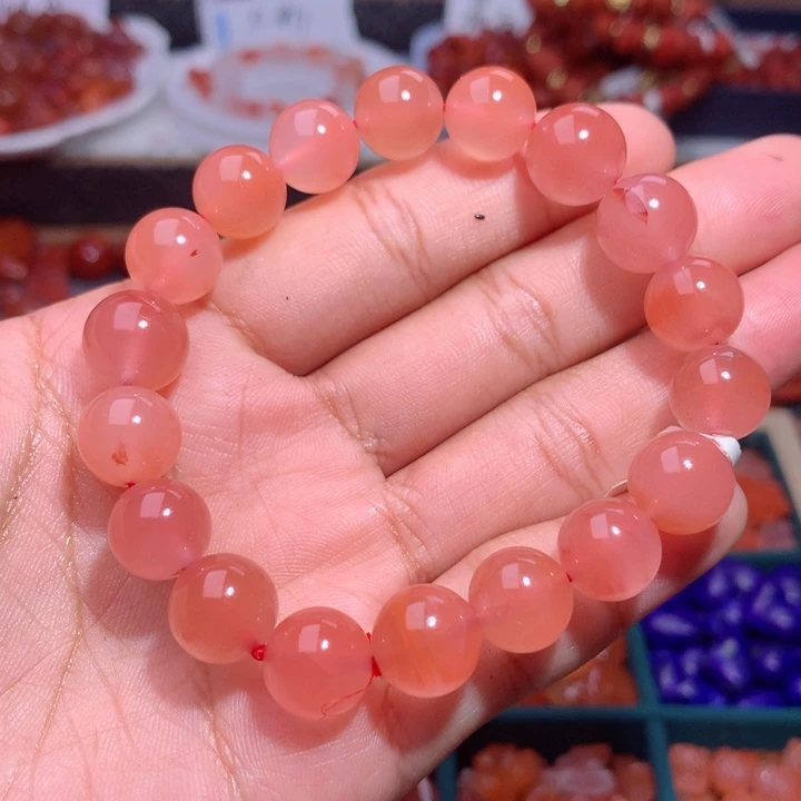 南红玛瑙未镶嵌南红冰粉手串11m