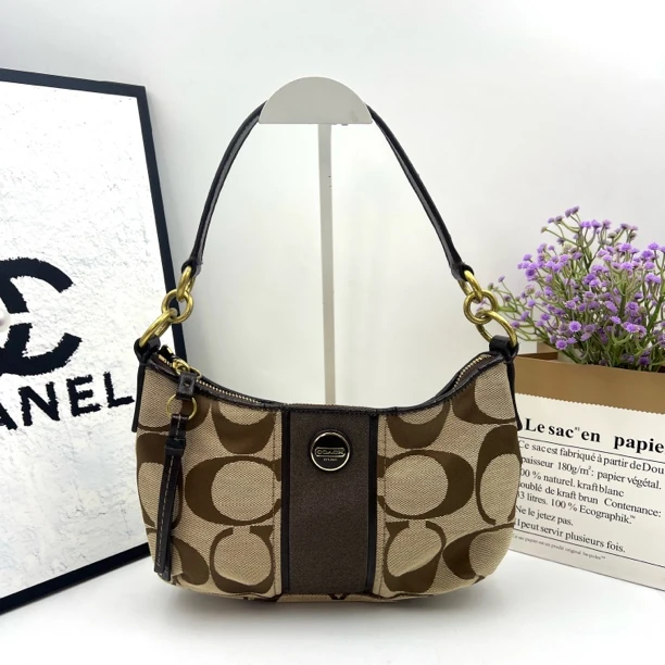 95新 COACH/蔻驰 9144/老花单肩腋下包