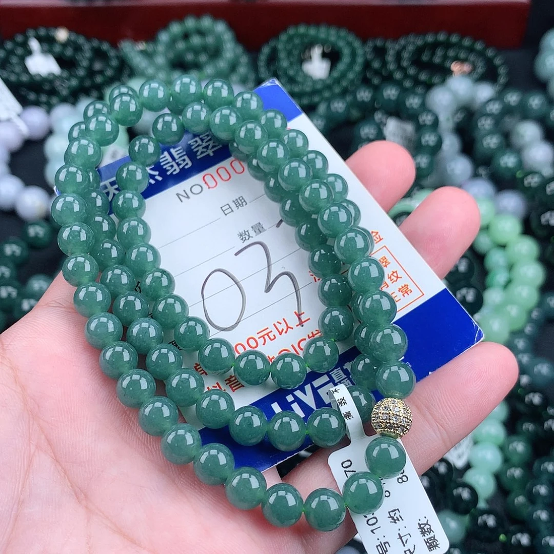 翡翠未镶嵌毛衣链8m