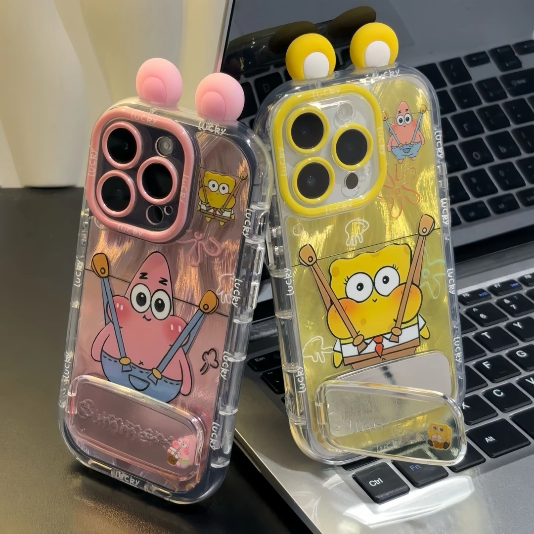 派大星耳朵镜子支架适用苹果16vivo华为oppo小米iPhone15手机壳14