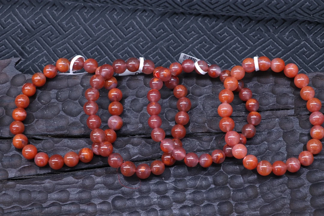 原矿无优化川料南红瓦西玫红火焰纹单圈8mm左右手串多样发一串