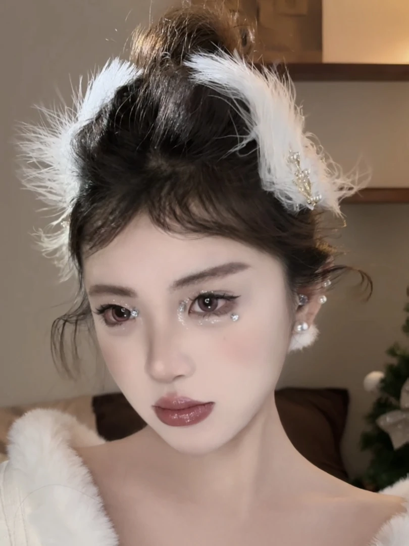 超仙温柔风网红款羽毛发夹头饰少女发饰仙女仙气森系