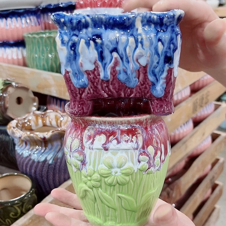 有孔.凑单10元陶瓷花盆发货！