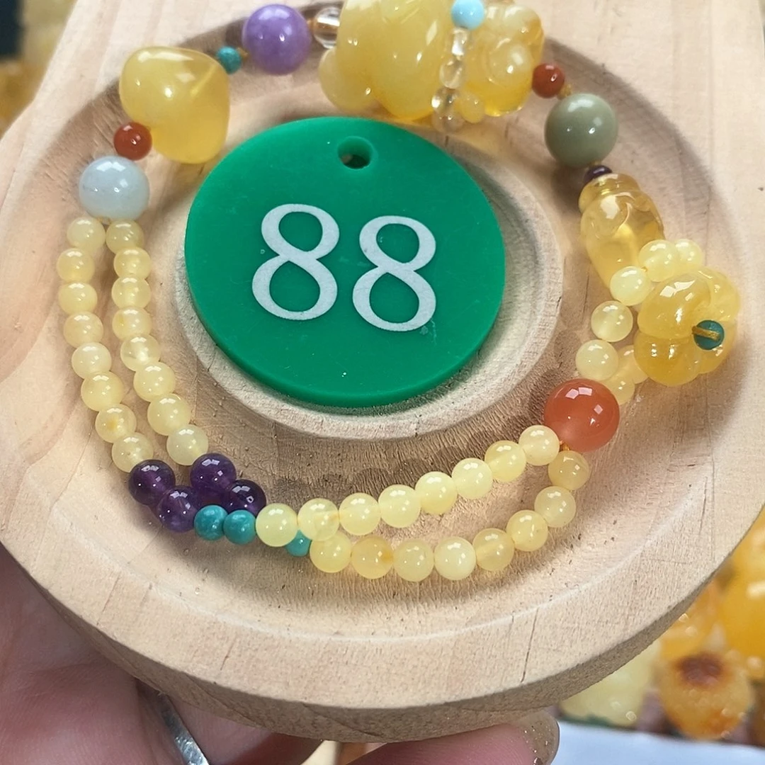 琥珀颈饰未镶嵌手链
