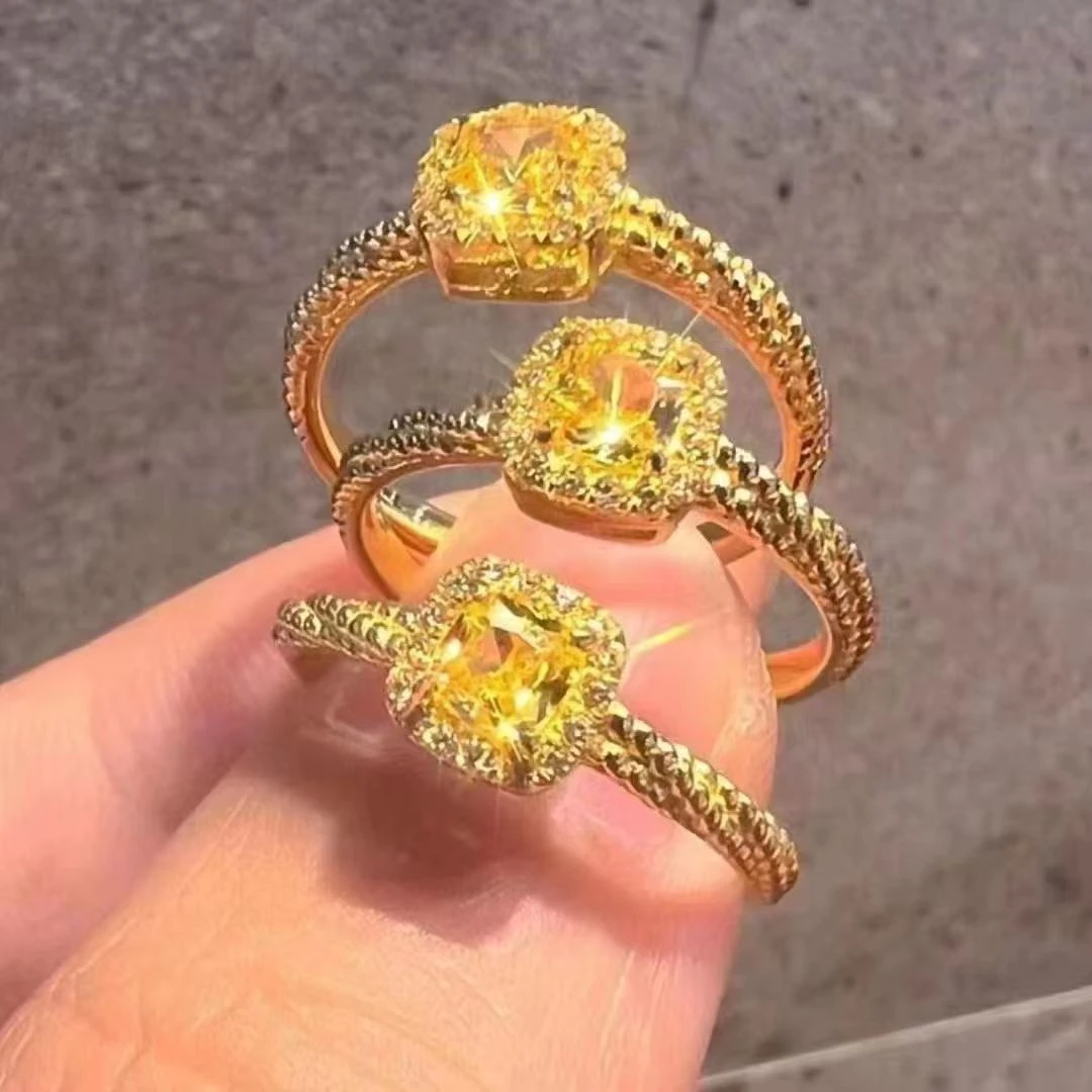 【丽姐】国潮风时尚百搭时尚女士款 开口合金戒指环方糖戒指ZL7418