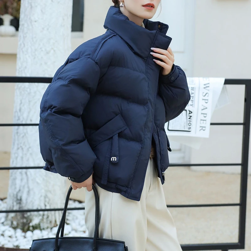 25408  冬季新款90白鸭绒红羽绒服女装时尚女装中短款保暖羽绒服