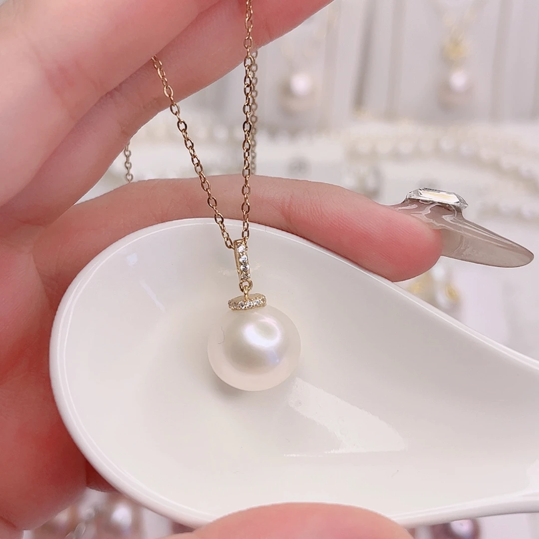 银S925镶嵌淡水珍珠颈饰