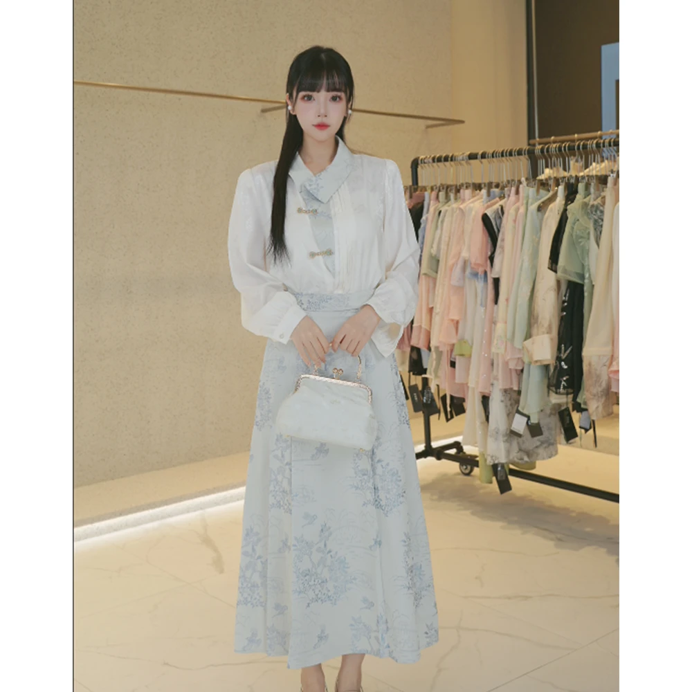 【碧波海盐】小众轻奢春上新定制高级轻奢风马面裙套装C24T020359