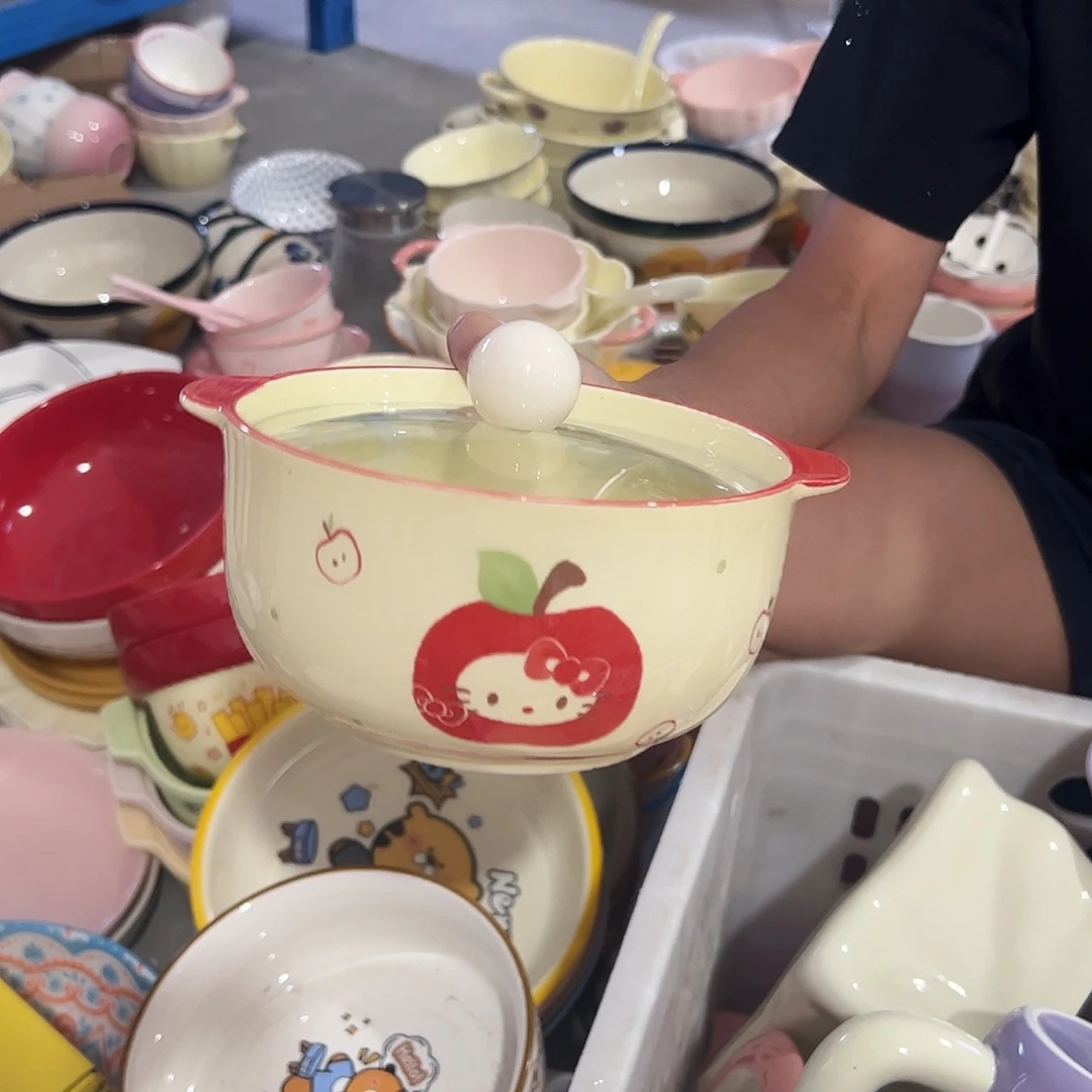 瓷片苹果泡面碗一个