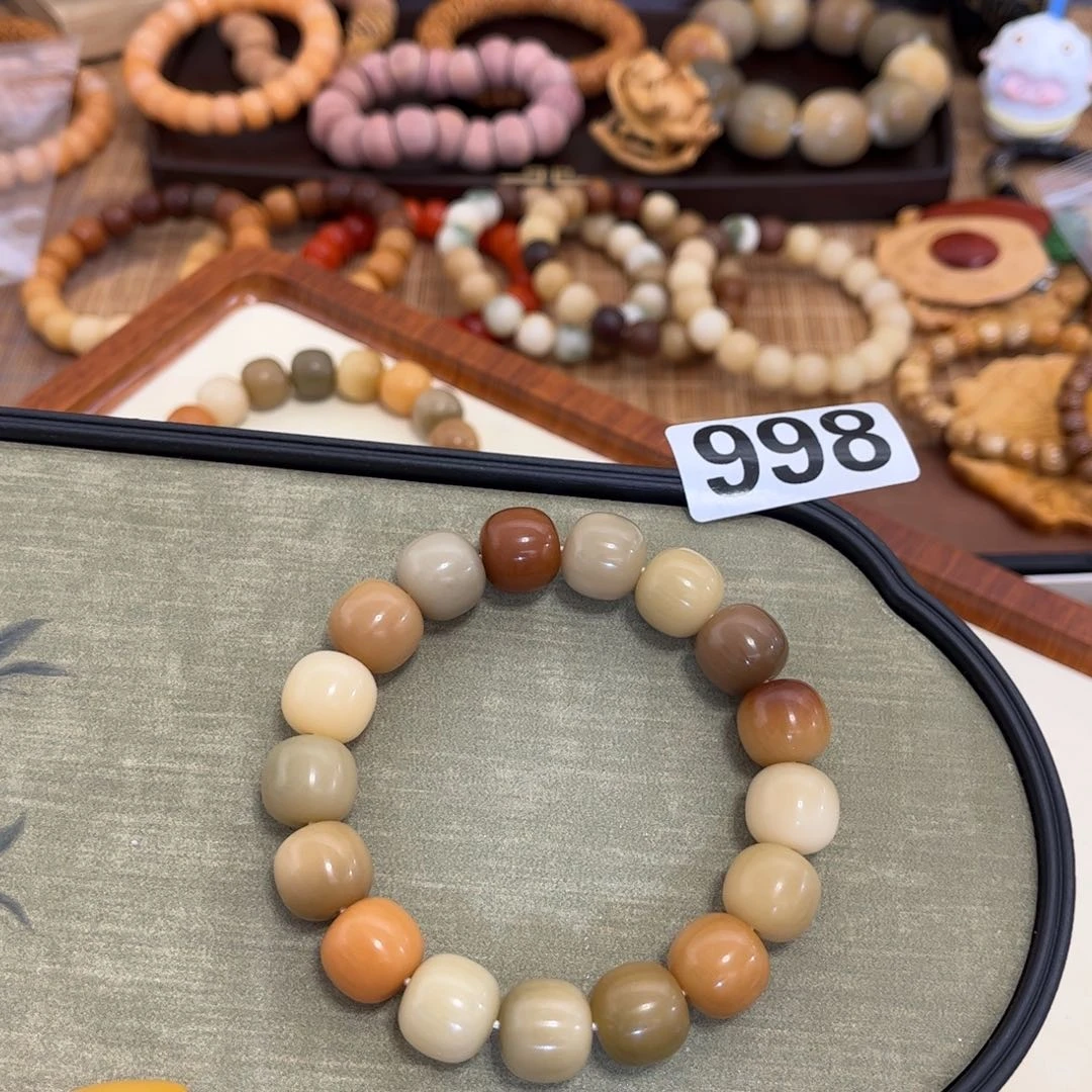 闻***柚白玉菩提手串998夏荷1314干磨7000目桶珠