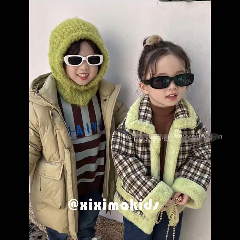 希希妈 Z颗 ZEON女童木耳边加绒开叉阔腿裤宝潮流儿童休闲裤 2127