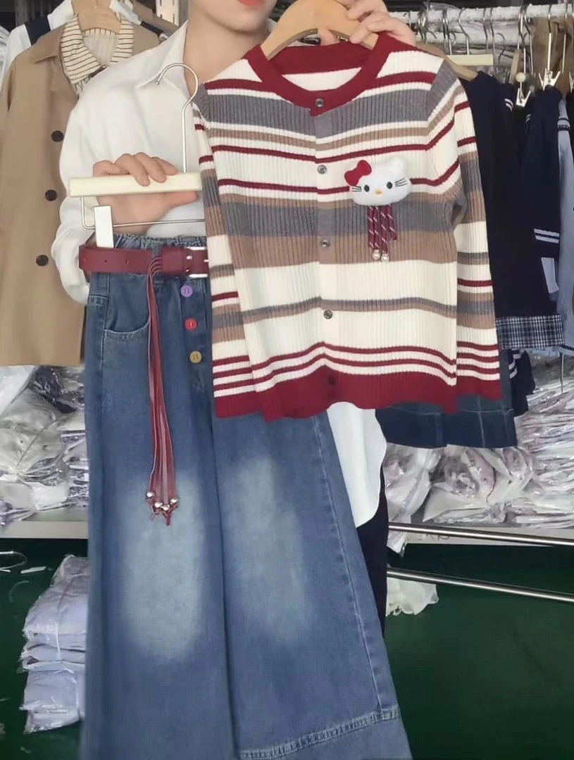 2025秋季新款卡通JK学院风毛衣单件 套装