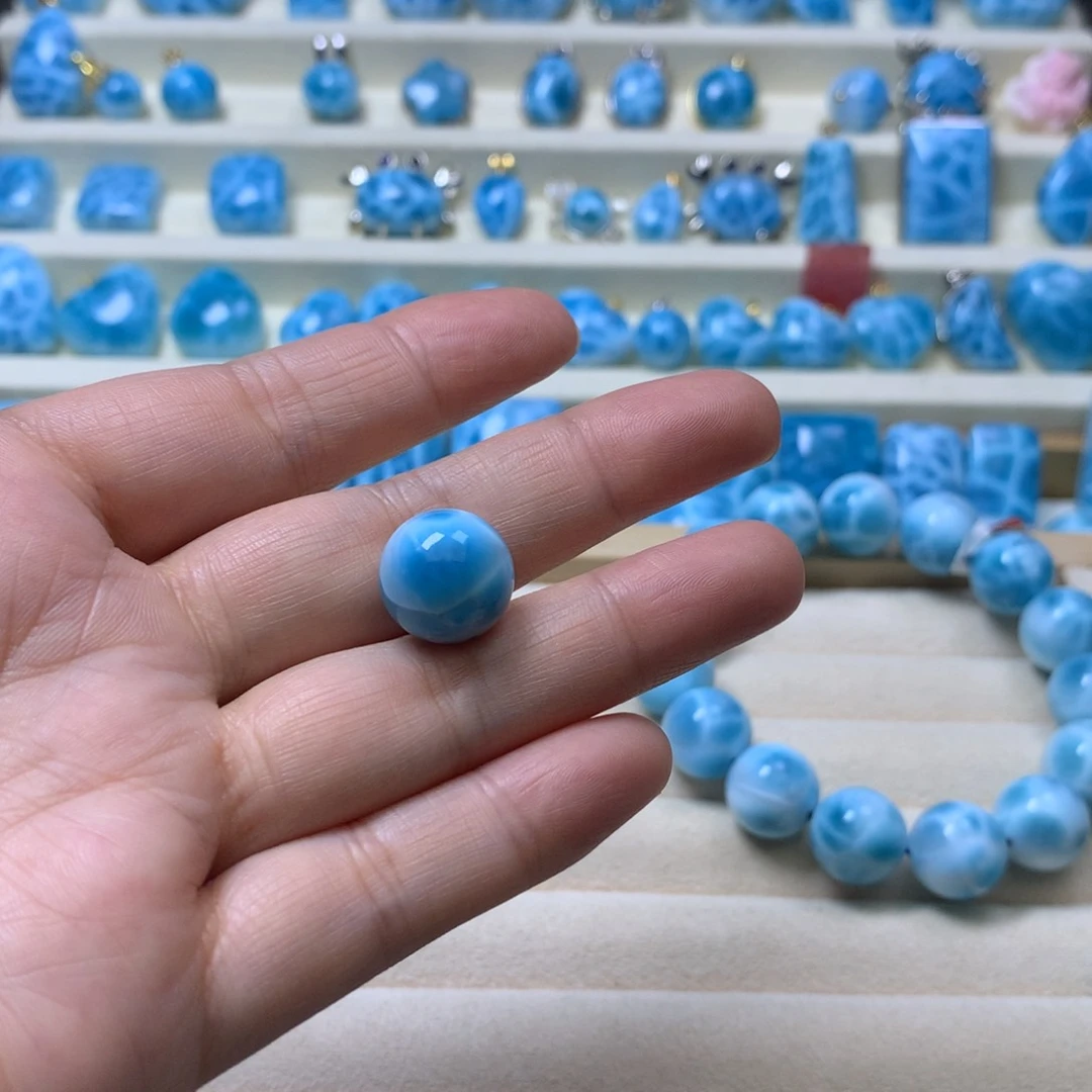 针钠钙石（海纹石）未镶嵌珠宝半成品明*