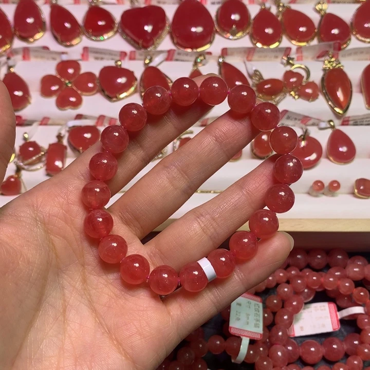 未镶嵌菱锰矿（红纹石）手绳9.5mm
