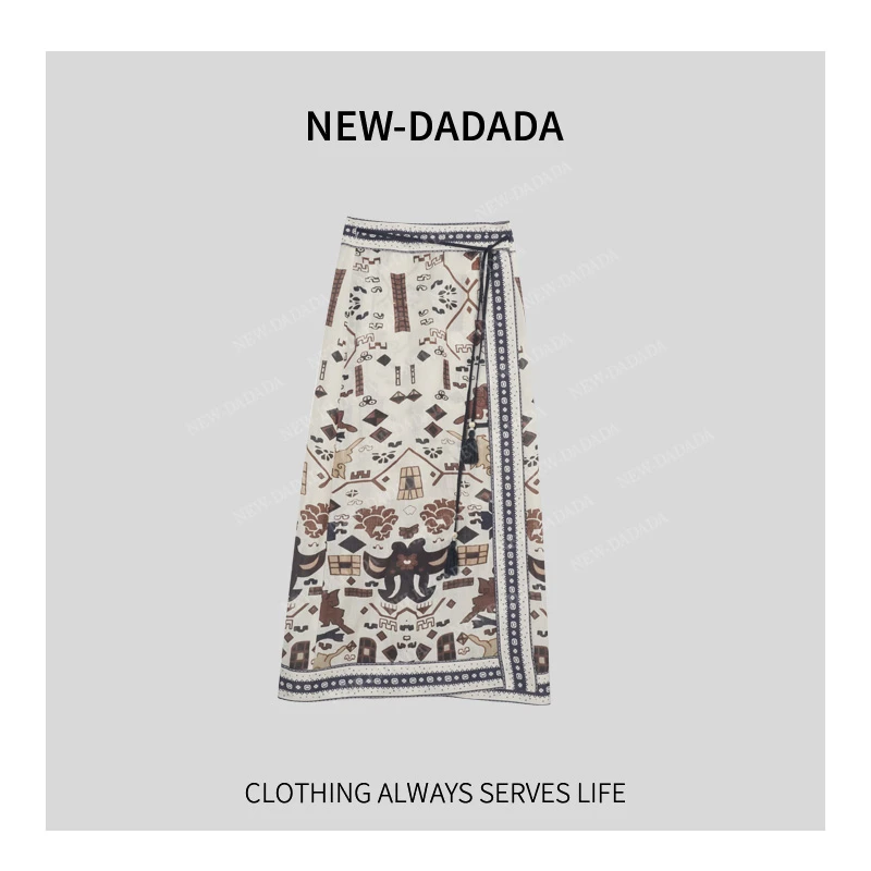 清清利达NEADADA半身裙女夏A字包臀裙子系带一片式半身裙SM1836