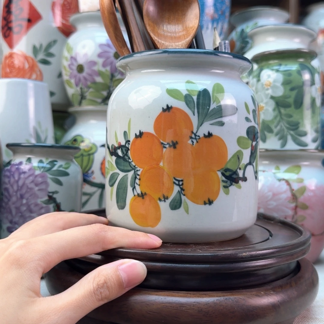 景德镇纯手绘陶瓷花瓶无孔