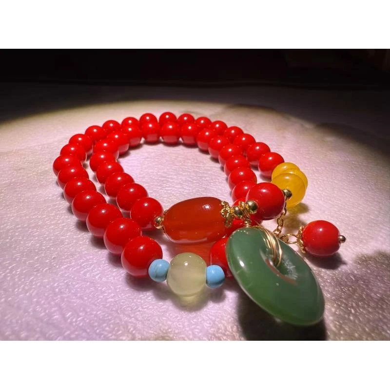 精美手串 玛瑙设计红圆