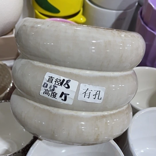 多肉绿植陶瓷花盆9.9包邮，有孔