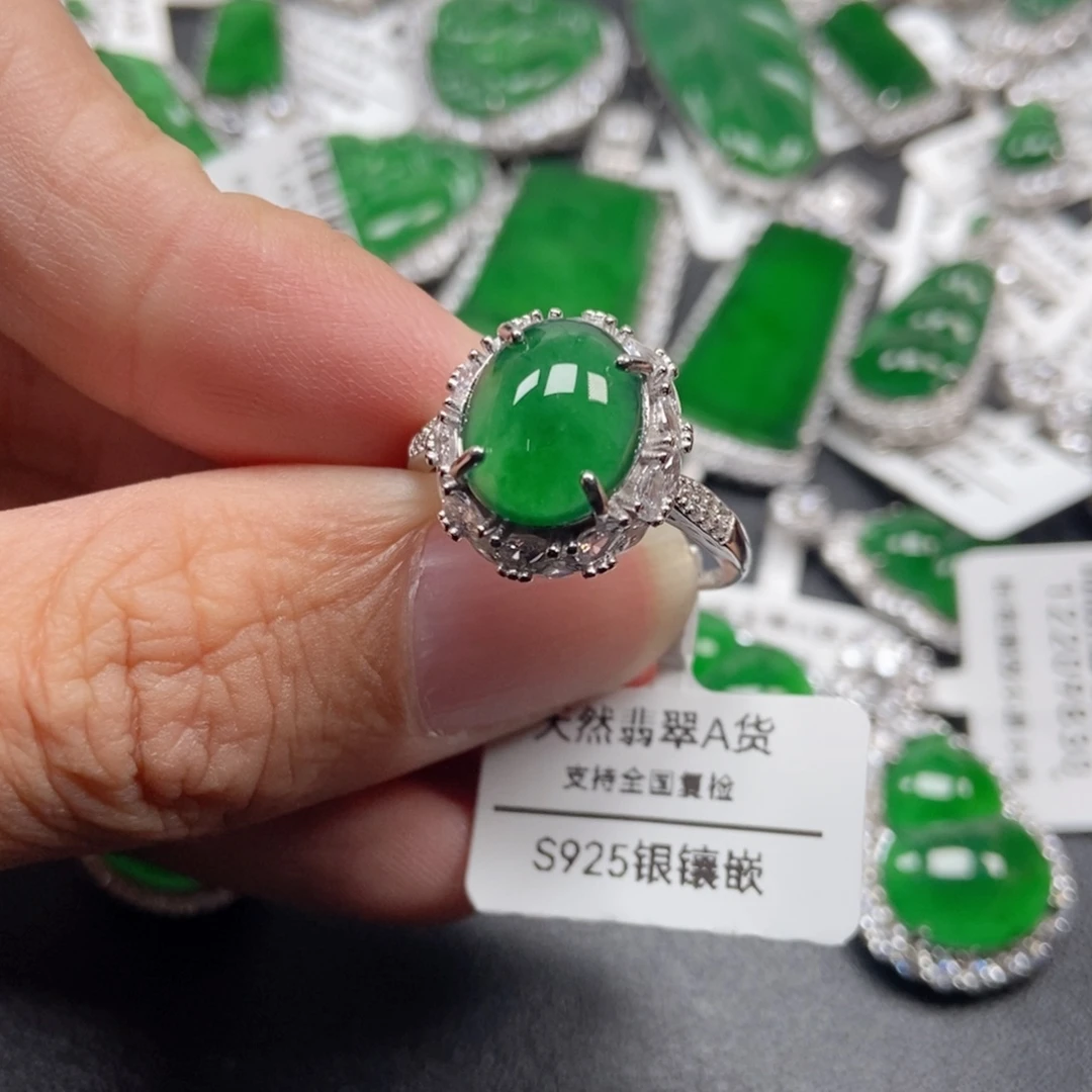 翡翠银S925镶嵌颈饰