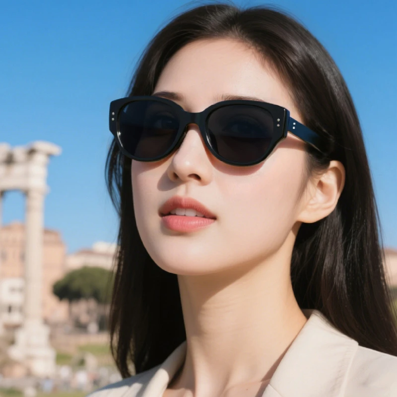 慕佑复古猫眼墨镜男女同款防紫外线时尚百搭偏光小框太阳女款眼镜