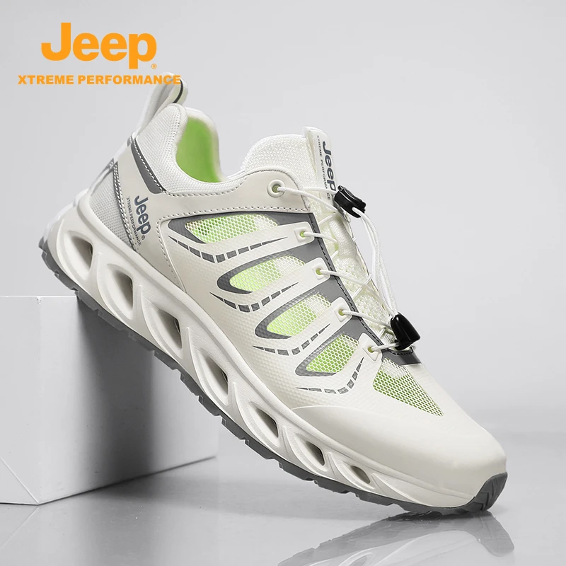 Jeep吉普男鞋2025冬季透气网鞋休闲运动软底减震网面户外旅游鞋