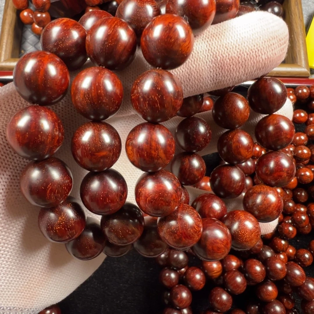 手串/手链小叶紫檀1.5帝王级果冻泥龙胆水波圆珠