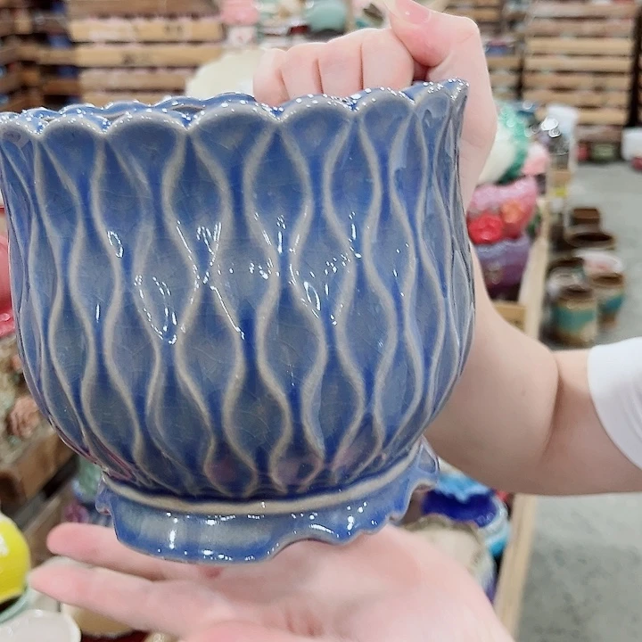 有孔.凑单10元陶瓷花盆发货！