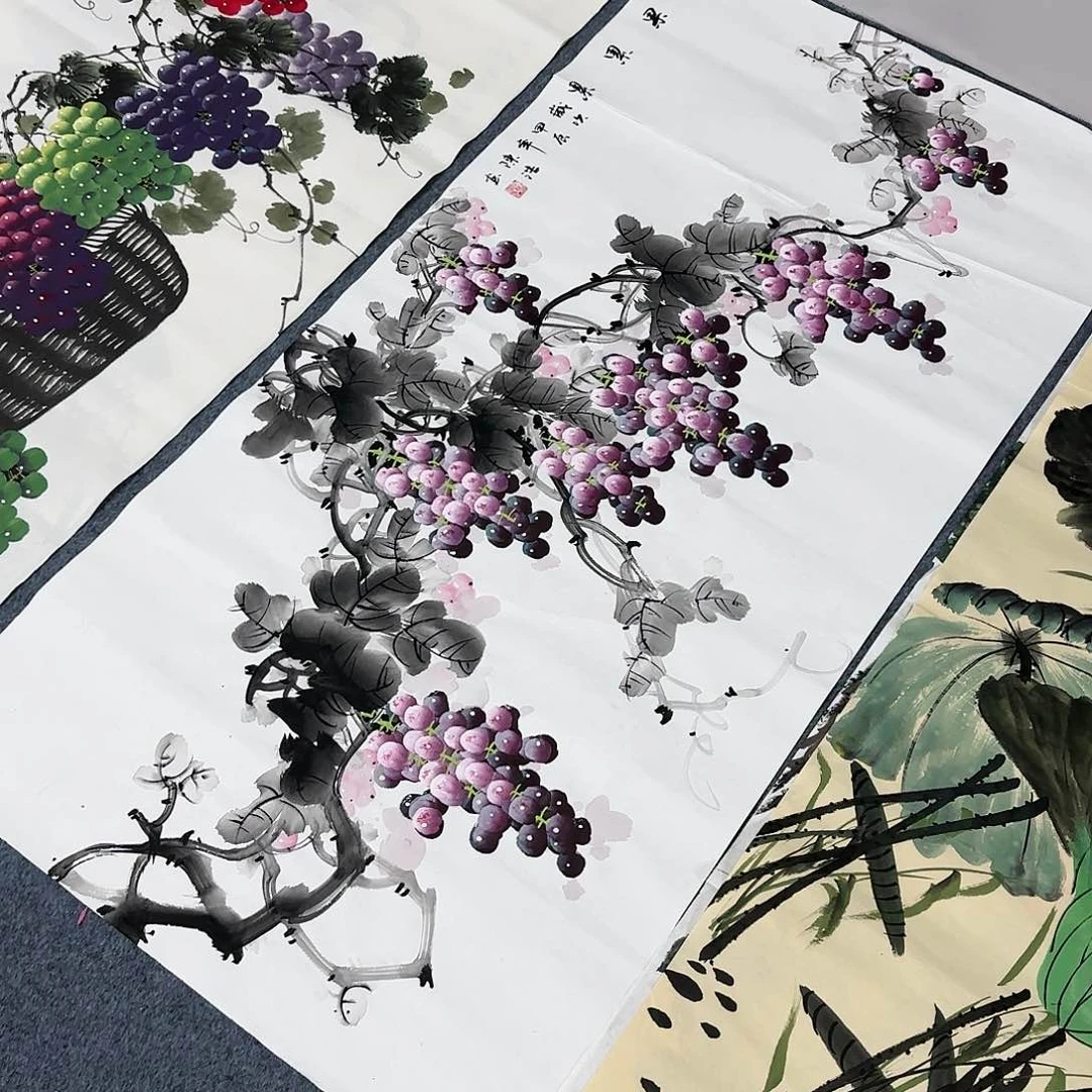 国画尺寸70X138手绘作品