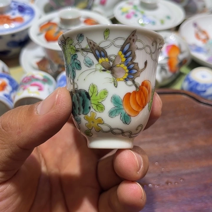 纯手绘精品盖碗杯