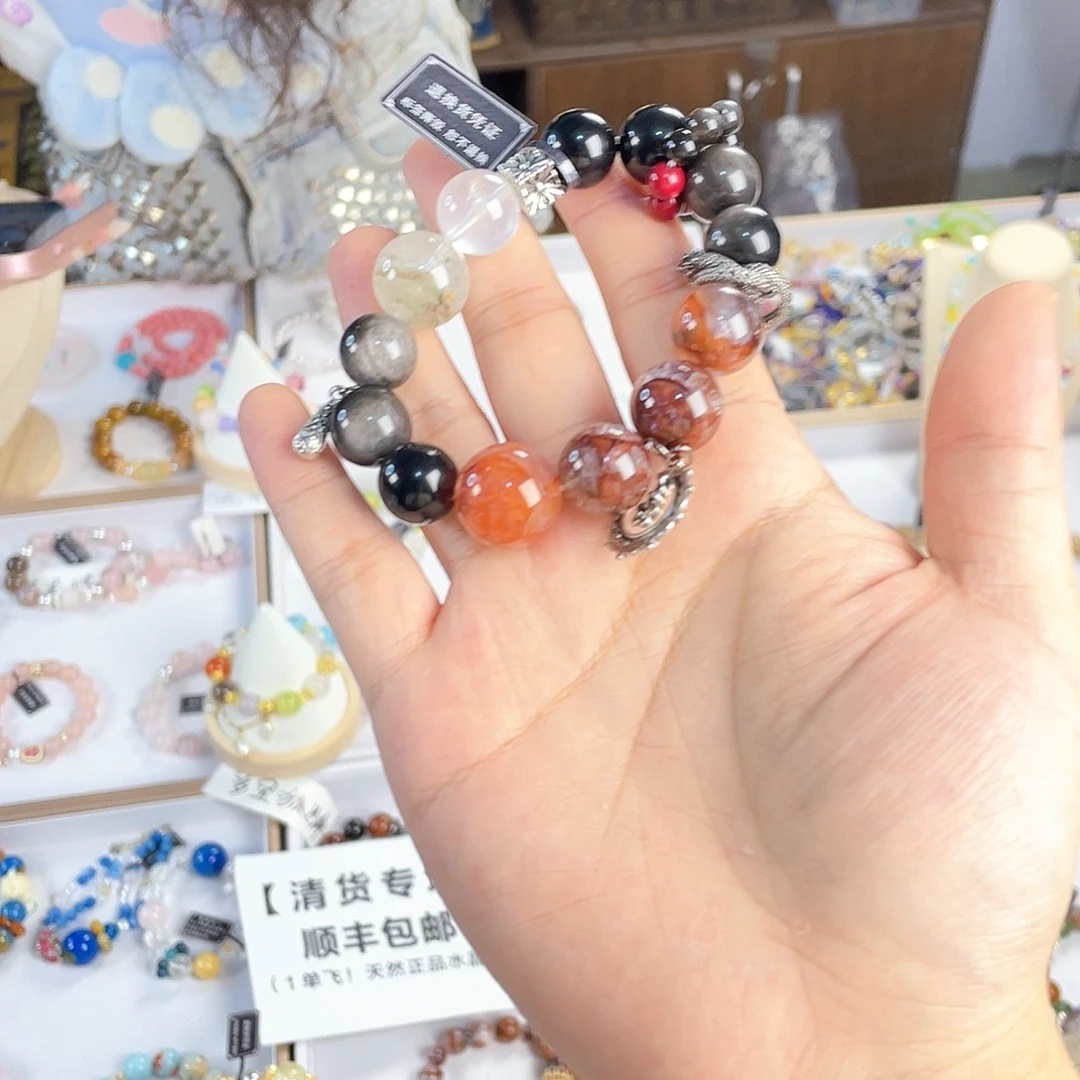 水晶手链银S925镀金镶嵌
