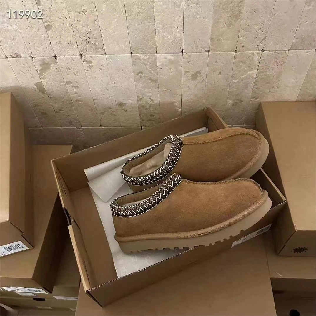 【名族风全新未开封】秋冬桑坡雪地靴羊皮毛一体休闲乐福懒人毛毛鞋